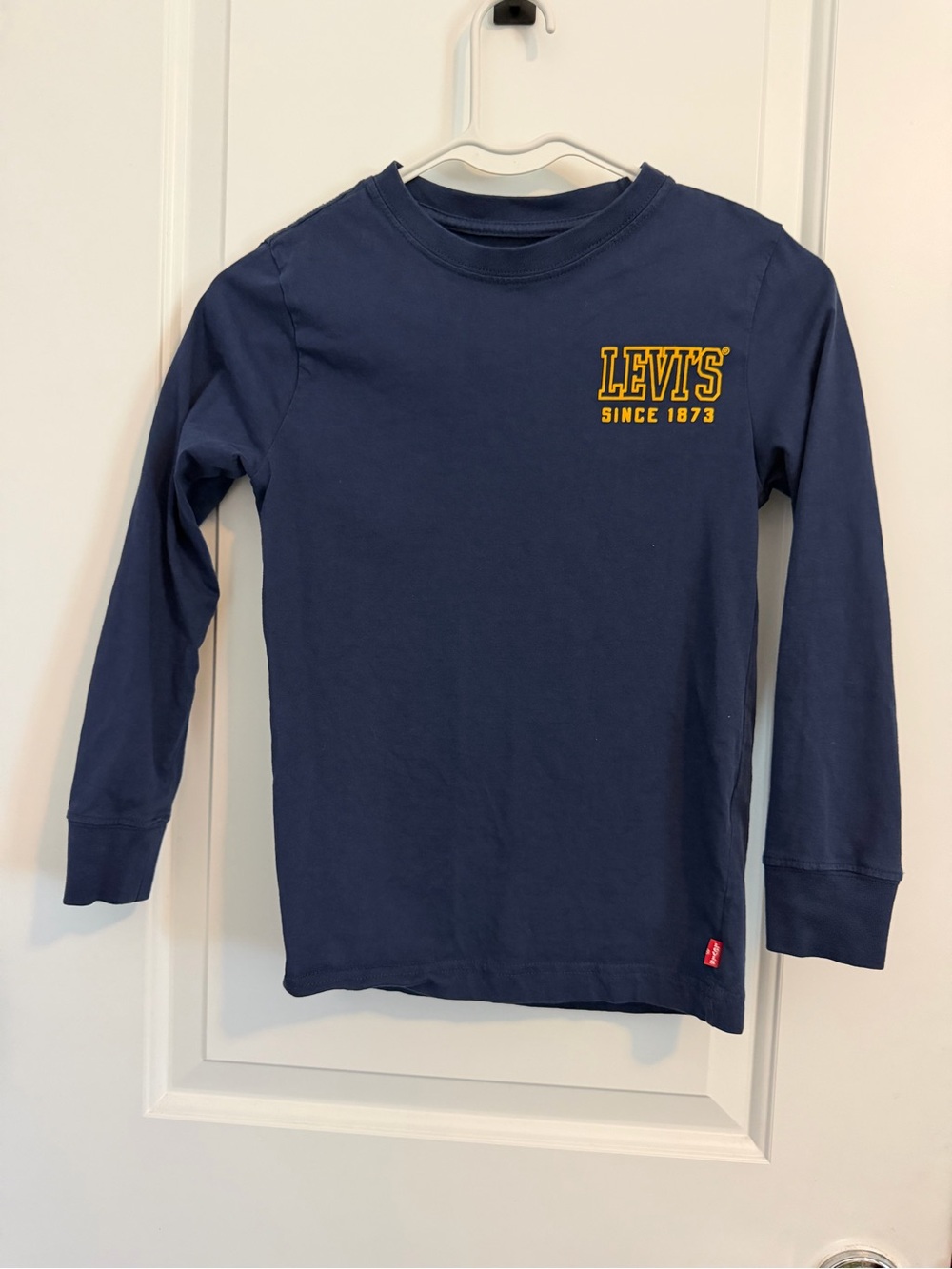 Levi's Navy boys Long-Sleeve Tee with Yellow Chest Logo